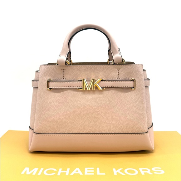 Michael Kors Reed Small Satchel Crossbody Bag Powder Blush - Picture 1 of 12
